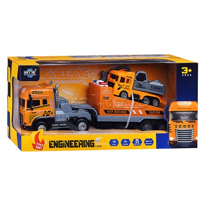 Машина "Перевозчик спецтехники" ( свет,звук) в коробке