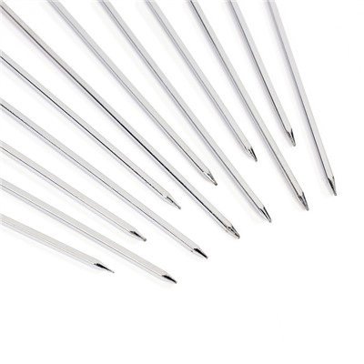 Набор шпажек - шампуров для шашлыка 12 шт., 20 см, рукоять - кольцо, металлические