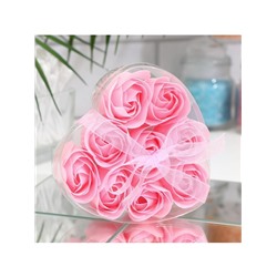 Мыльные розочки, розовые, набор 9 шт.