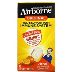 AirBorne, Original Immune Support Supplement, Citrus, 96 Chewable Tablets