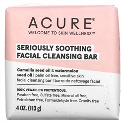 Acure, Seriously Soothing Facial Cleansing Bar, 4 oz (113 g)