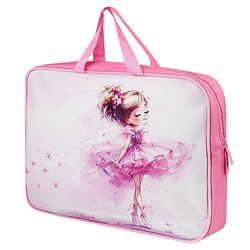 Папка для тетрадей А4 на молнии с ручками "БАЛЕРИНА В КЕДАХ" 1 отд., водоот. ткань 72392 Феникс