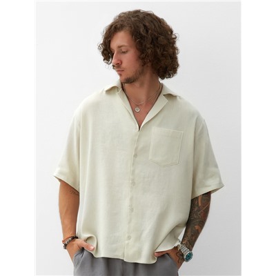 Рубашка мужская с коротким рукавом MIST, размер 52, молочная