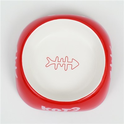 Миска «КОТЭ», 200 мл, 13×4.5 см, керамика, красная