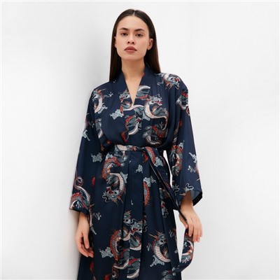 Халат домашний женский KAFTAN «Дракон», размер 44-46, синий