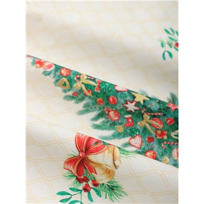 Скатерть новогодняя «Этель» Golden Christmas, 150×220 ±3 см с ГМВО, 100% хлопок, 190 г/м²