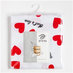 Простыня для бани «Сердечки» 150×180±5 см, 100% хлопок, вафельное полотно, 160 г/м²