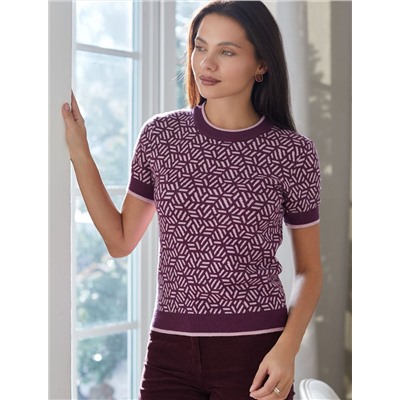 Джемпер жаккардовой вязки с кашемиром