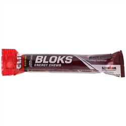 Clif Bar, Энергетические жевательные батончики Bloks со вкусом черной вишни + 50 мг кофеина, 18 пакетиков по 2,12 унц. (60 г) каждый