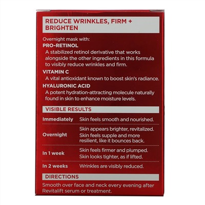 L'Oreal, Revitalift Triple Power, антивозрастная ночная маска, 48 г (1,7 унции)
