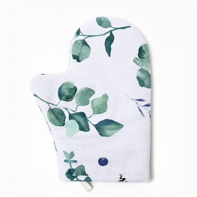 Варежка-прихватка «Этель» Eucalyptus 20×27 см,100% хлопок, саржа 190 г/м²