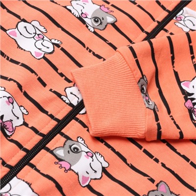 Толстовка для девочки, цвет коралловый, рост 86 см