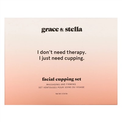 Grace & Stella, набор массажных банок для лица, 160 г (0,36 фунта)