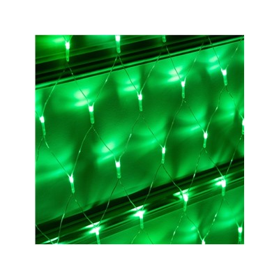 Гирлянда «Сеть-ёлка» 2×2 м, IP20, прозрачная нить, 152 LED, свечение зелёное, 8 режимов, 220 В