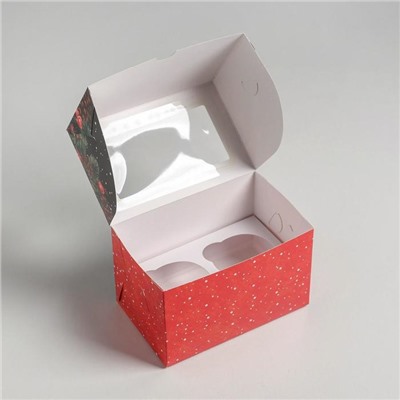 Коробка для капкейков «С Новым годом!» 10×16×10 см