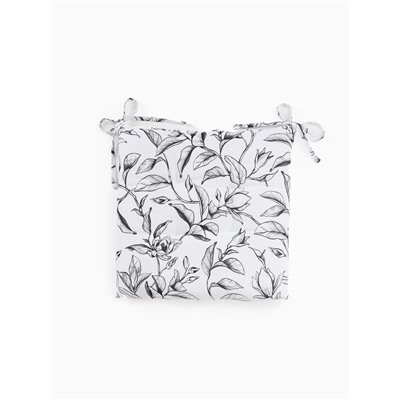 Подушка на стул «Доляна» Plant leaves, 42×42 см, белая