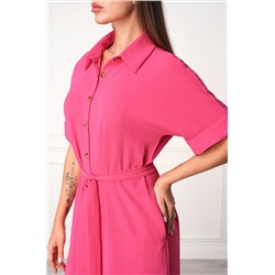 Женское платье-рубашка из ткани-жатка Happyfox