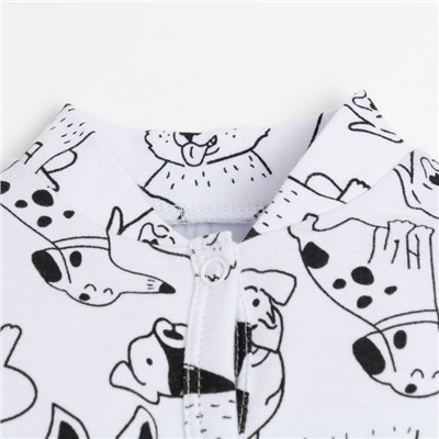 Комбинезон Крошка Я «Dogs», рост 68-74 см, цвет белый