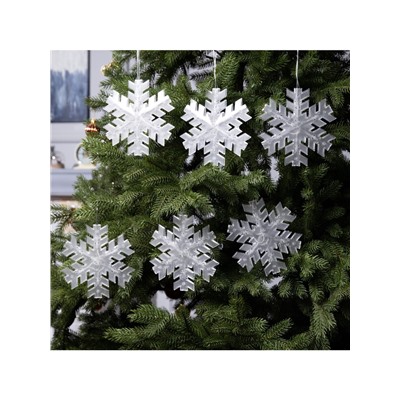 Гирлянда «Нить» 2 м с насадками «Снежинка матовая», IP20, прозрачная нить, 36 LED, свечение белое, 220 В