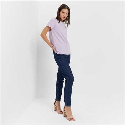 Футболка женская однотонная MINAKU: Basic line, лавандовая, размер 42