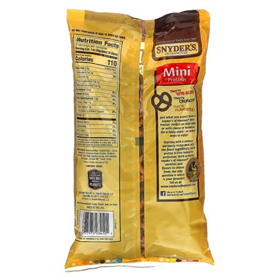 Snyder's, Мини претцели, без содержания жира, 255,2 г (9 oz)
