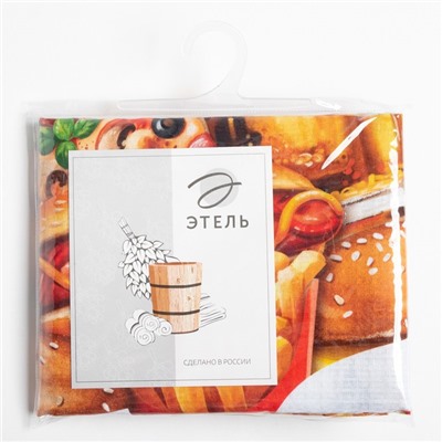 Полотенце банное вафельное Fast food 70×146 см, 100% хлопок, 160 г/м²