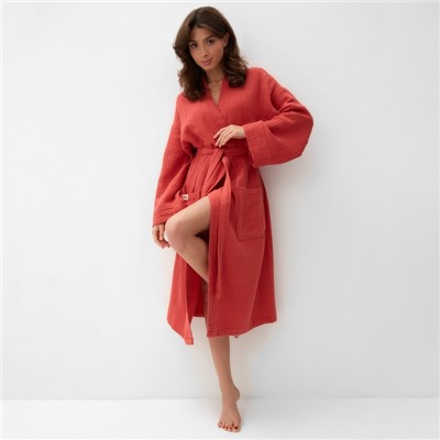 Халат женский муслиновый LoveLife, размер 42-44, хлопок, 4-сл, 235 г/м²