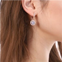 Серьги коллекция "Дубай" покрытие позолота,цвет камня: прозрачный, арт. 847.606