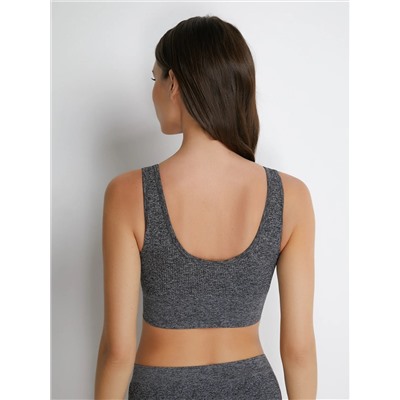 Omsa Топ БOmD_S Melange Wafle 1142-02SS Майка "Toп" женская (кроп-топ на широких бретелях), PA