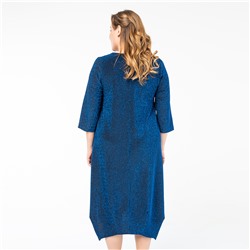 Платье, укороченный рукав, синий