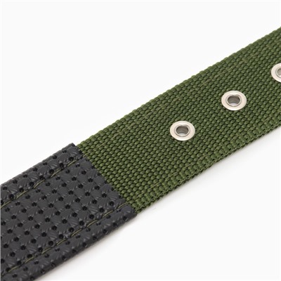 Ошейник «Комфорт», 60×4 см, ОШ 44-54 см, комбинированный, полиэстер, искусственная кожа, зелёный