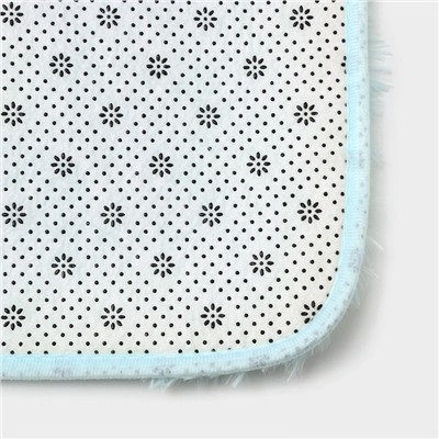 Коврик для дома Доляна «Пушистик», 40×60 см, сине-голубой