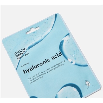Маска для лица MONIC BEAUTY MB Skin Code Тканевая ГИАЛУРОНОВАЯ КИСЛОТА 25мл