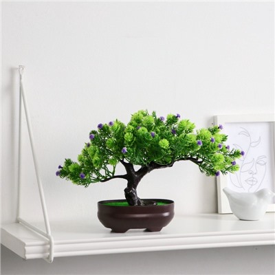 Бонсай искусственный в горшке «Деревце изгиб», 17×12 см, МИКС