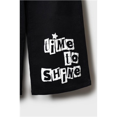 Брюки текстильные джинсовые для девочек PLAYTODAY, 1240611