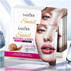 Маска-патч для губ с коллагеном и улиткой Sadoer