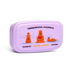 Ланчбокс "Капибарская мудрость" 105x57x30 мм, 95 мл, для школьных завтраков, перекусов, безопасный пластик, можно греть в микроволновке без крышки, можно мыть в посудомоечной машине, индивидуальная упаковка