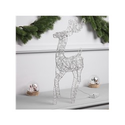 Светодиодная фигура «Олень бежевый» 45×22×6 см, 20 LED, батарейки ААx2 (не в комплекте), свечение теплое белое