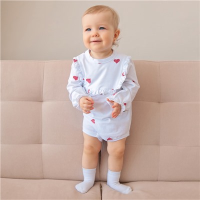 Боди детское с рюшами MINAKU, рост 80-86 см, молочное