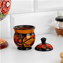 Набор кухонных принадлежностей «Земляничка», 6 предметов: 2 доски, 3 банки, подставка, дерево, хохлома