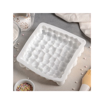 Форма для муссовых десертов и выпечки Доляна «Вишня», силикон, 18.5×4.5 см, белая