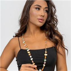 Длинное колье из натуральных камней, цвет: зеленый, желтый, оранжевый, арт.018.732