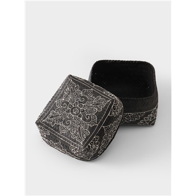 Корзинка плетёная «Бонтанг», 24×24×15 см, бамбук, тёмная