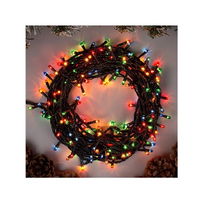 УЦЕНКА Гирлянда «Нить» 9 м, IP20, тёмная нить, 240 ламп, свечение мульти, 8 режимов, 220 В