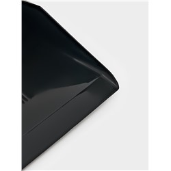 Щётка с совком Meli, бамбуковый держатель, 26×24×98 см, чёрная