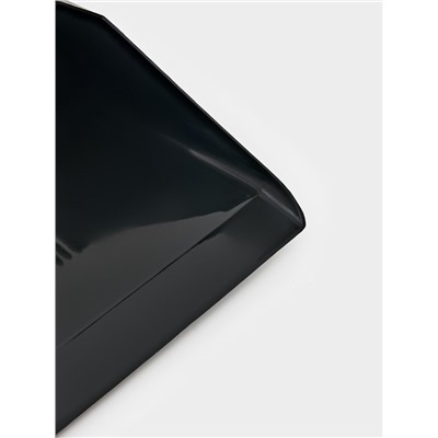 Щётка с совком Meli, бамбуковый держатель, 26×24×98 см, чёрная