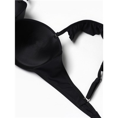 Купальник раздельный на завязках женский MINAKU, размер 42, чёрный