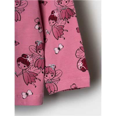 Джемпер детский трикотажный для девочек (футболка с длинными рукавами)