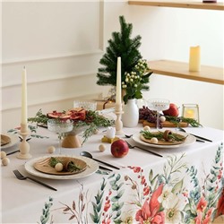 Скатерть новогодняя «Этель. Пуансетия», 149×220 см, 100% хлопок, саржа 190 г/м²