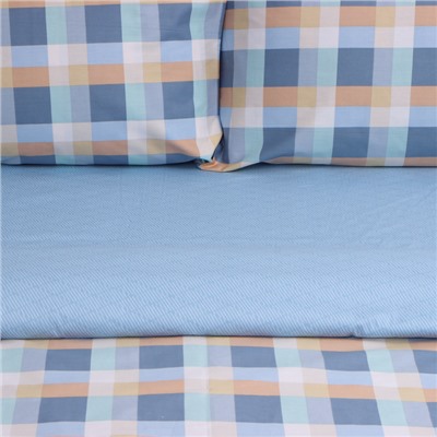 Постельное бельё 2-спальное LoveLife Square blue, сатин